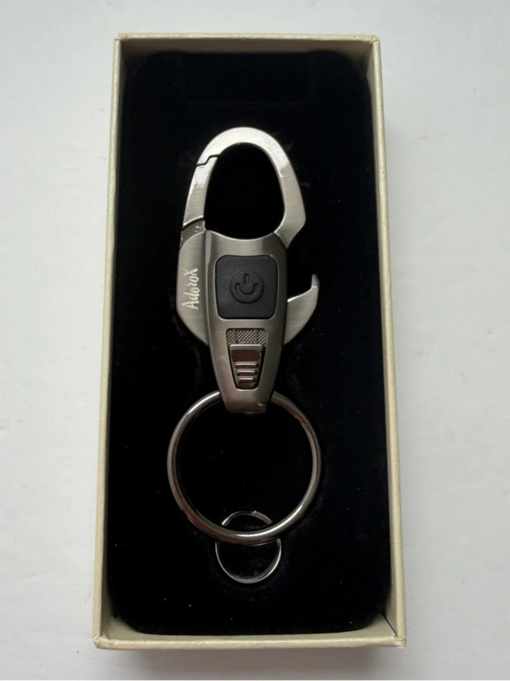 Silver Keychain Phone Accessory with LED Light